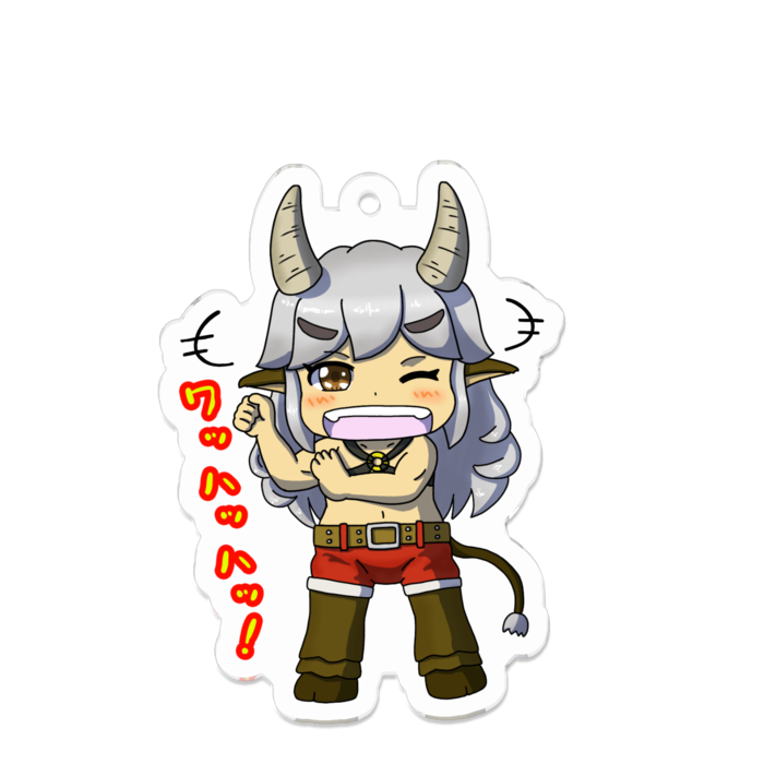 アクリルキーホルダー 線画縁取り- 70 x 70 (mm)