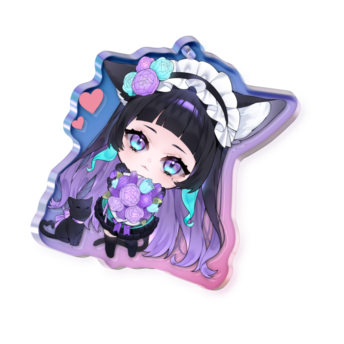 オーロラアクリルキーホルダー - 50 × 50mm