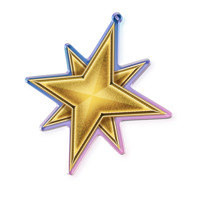 オーロラアクリルキーホルダー - 100 × 100mm