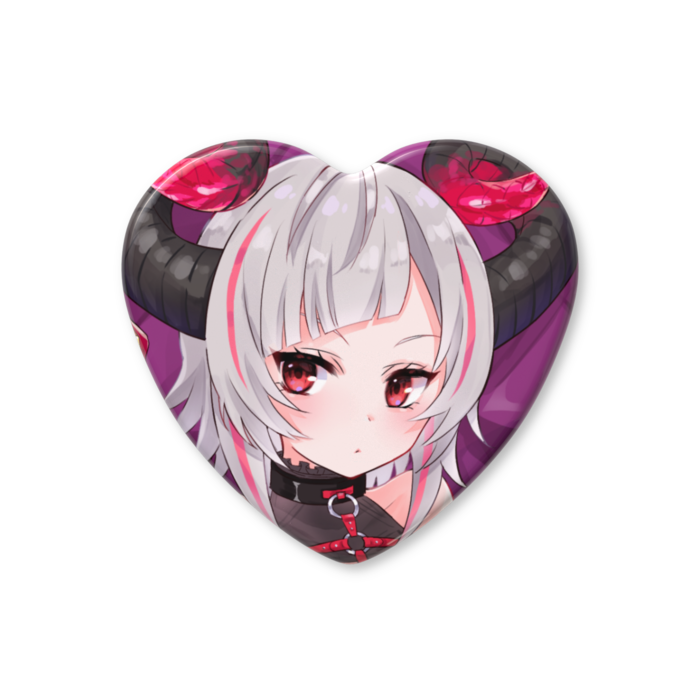 ハート缶バッジ - 57 × 52.5mm