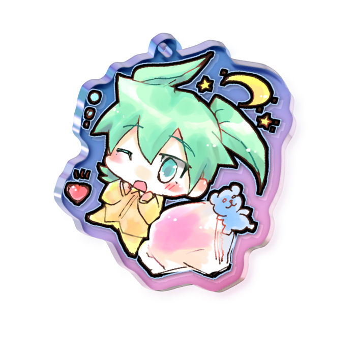 オーロラアクリルキーホルダー - 50 × 50mm