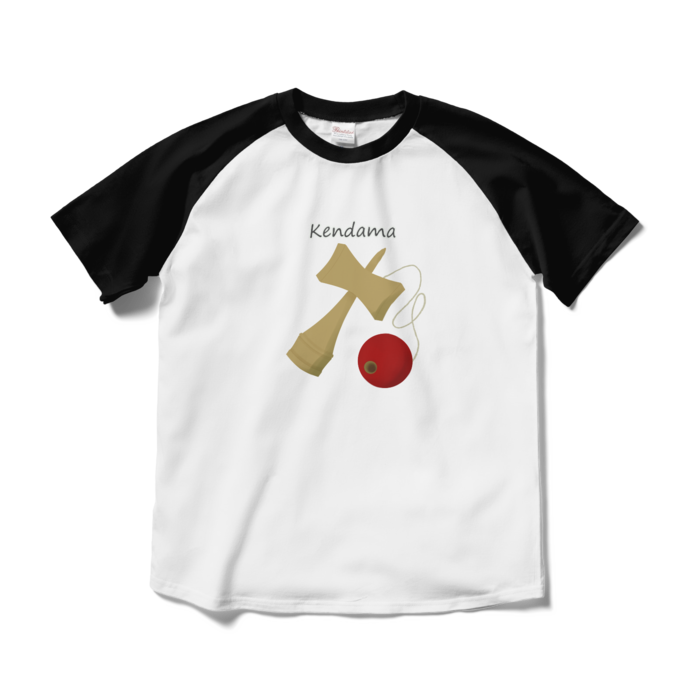 ラグランTシャツ - M - ホワイト×ブラック