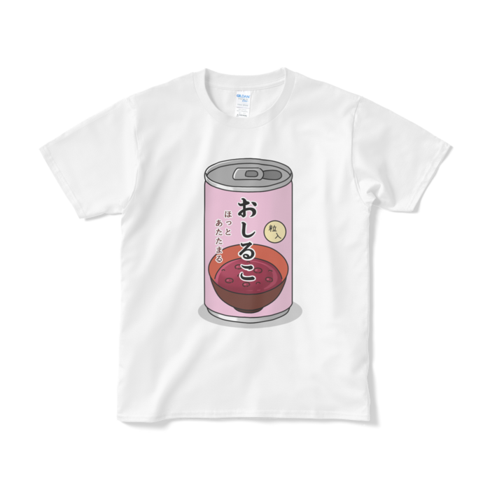 おしるこの缶Tシャツ（短納期） - S - ホワイト