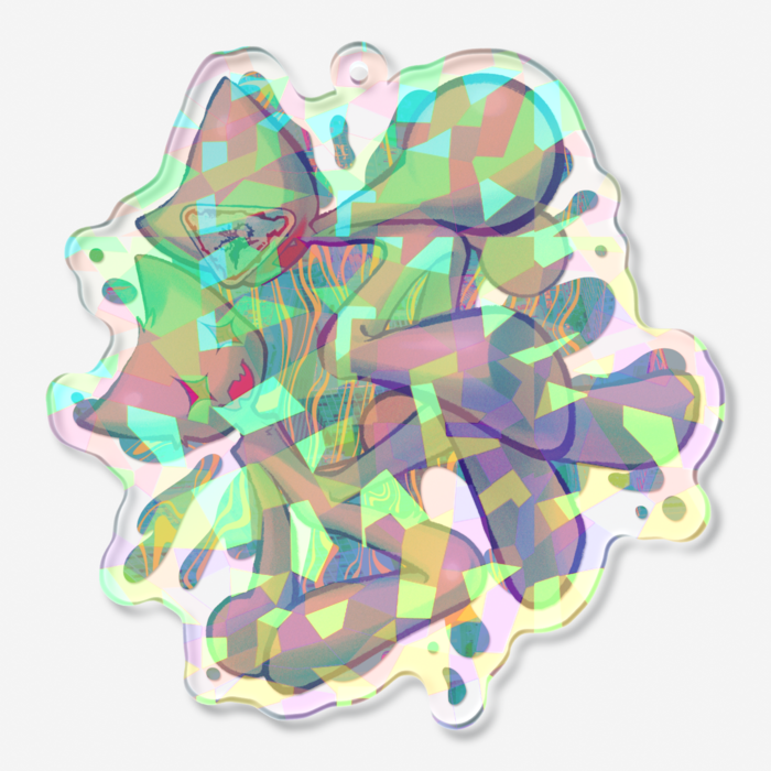 ホログラムアクリルキーホルダー - 70 × 70mm