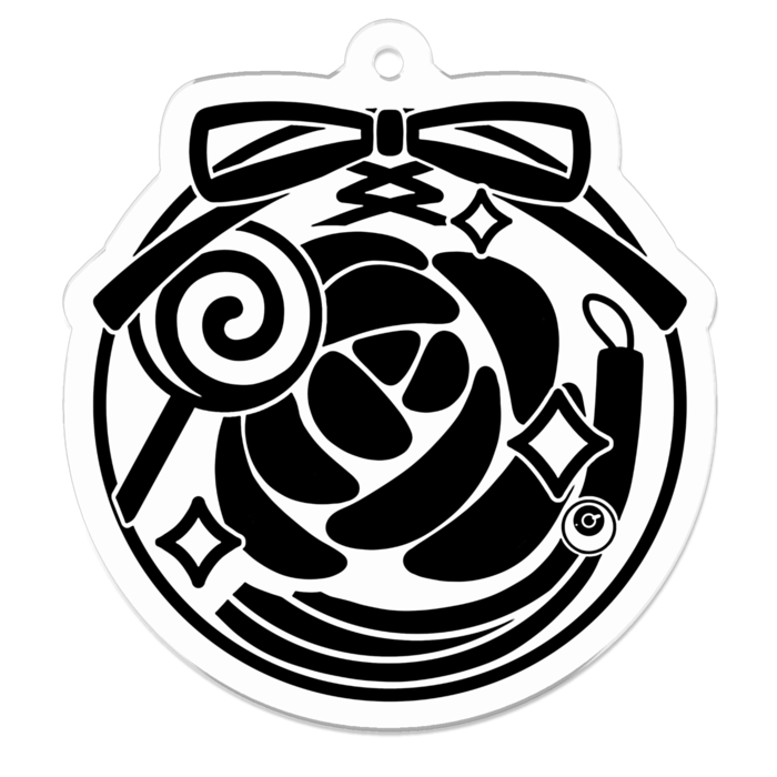 アクリルキーホルダー - 50 x 50 (mm)黒