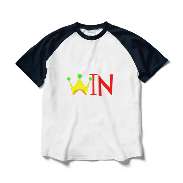 ラグランTシャツ - L - ホワイト×ネイビー(Win&LOSE)