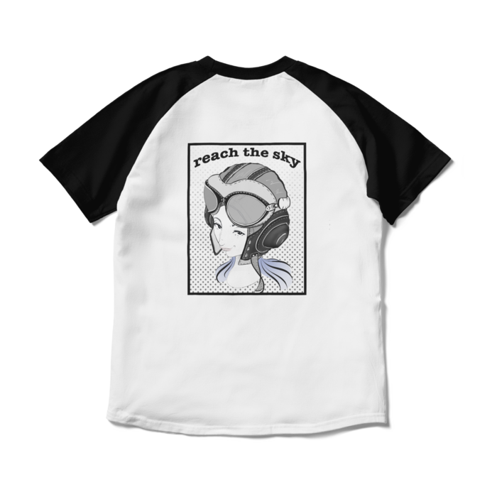 ラグランTシャツ - M - ホワイト×ブラック