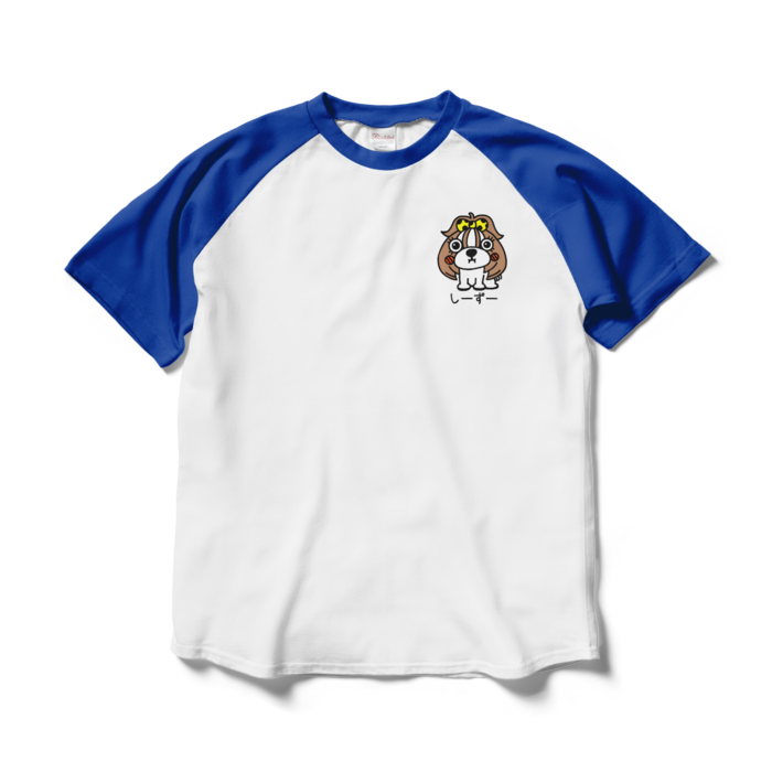 ラグランTシャツ - L - ホワイト×ロイヤルブルー