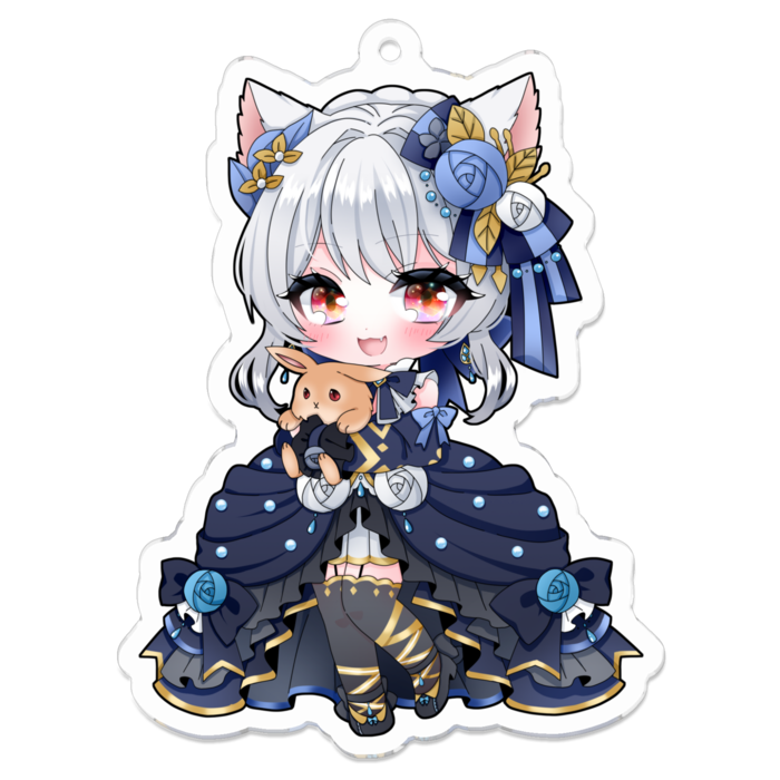 アクSD猫耳のりあ（赤目）リルキーホルダー（コーティング） - 70 x 70 (mm)