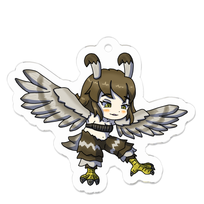 アクリルキーホルダー 線画縁取り- 50 x 50 (mm)