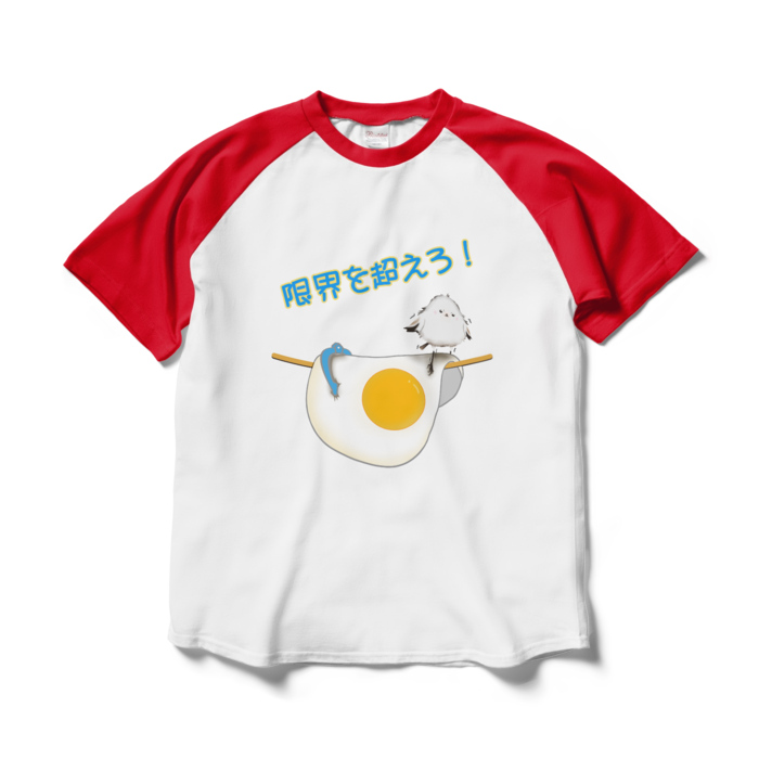 ラグランTシャツ - L - ホワイト×レッド