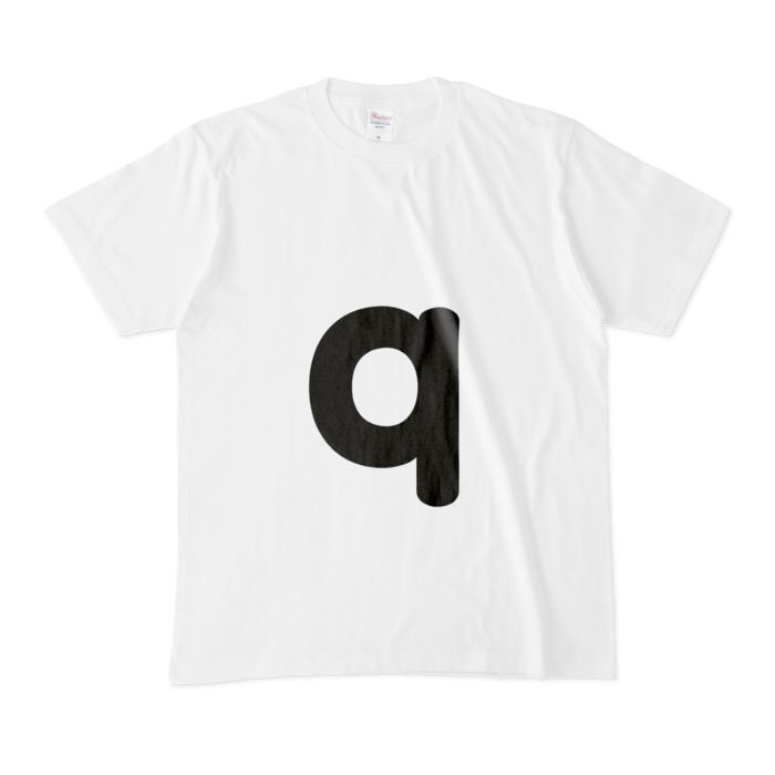 「q」（小文字）Tシャツ - M - 白