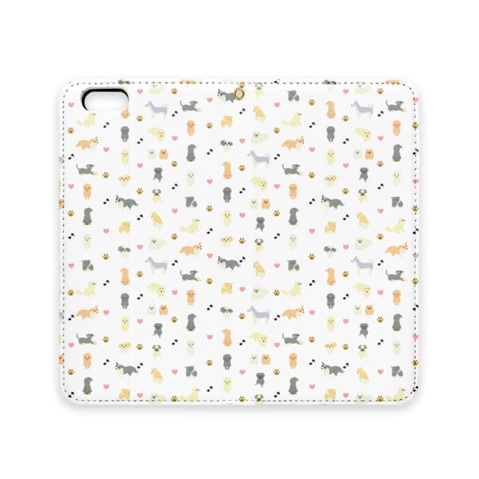 手帳型iPhoneケース iPhone 6Plus / 6sPlus ベルトなし+穴あり 白