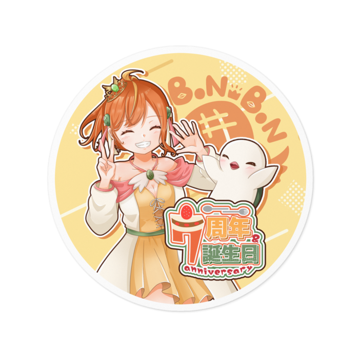 7周年記念ステッカー  100 x 100 (mm)