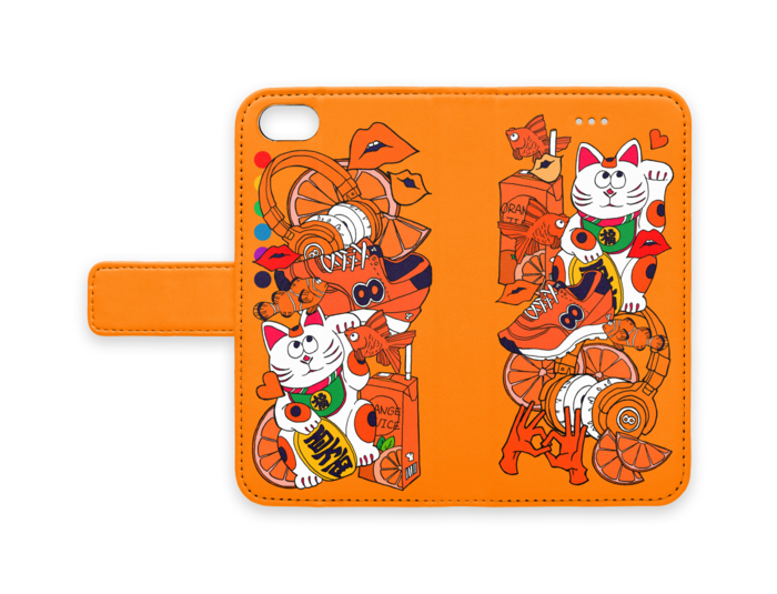 オレンジ 手帳型iPhoneケース - iPhone 8 / iPhone 7