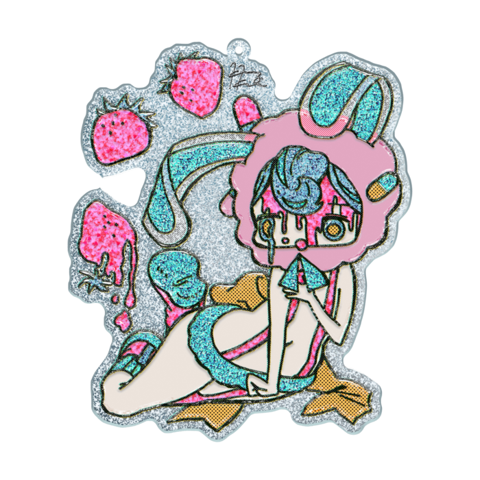 ラメアクリルキーホルダー - 100 × 100mm