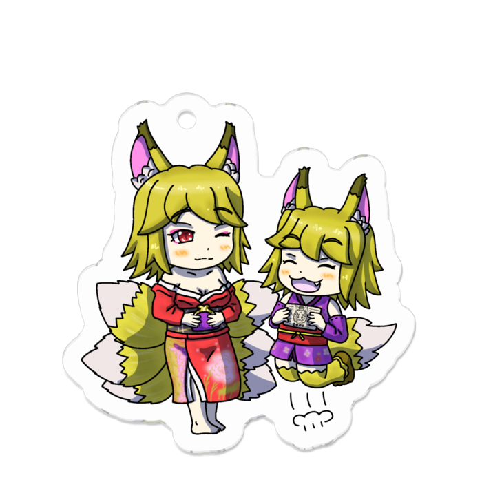 アクリルキーホルダー 線画縁取り- 50 x 50 (mm)