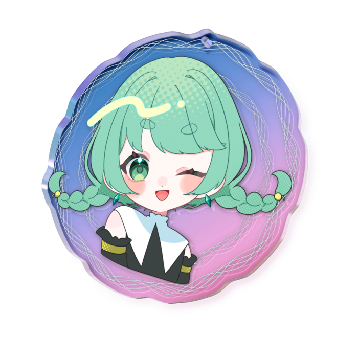 オーロラアクリルキーホルダー - 70 × 70mm