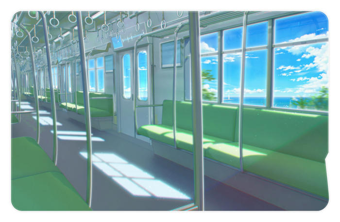 電車内イラストのicカードステッカー Sachiko15 Booth