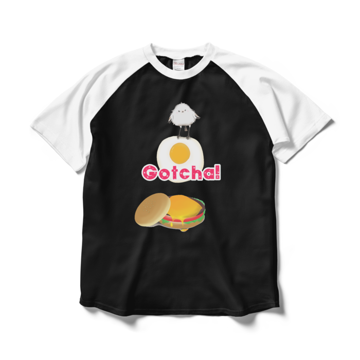 ラグランTシャツ - L - ブラック×ホワイト
