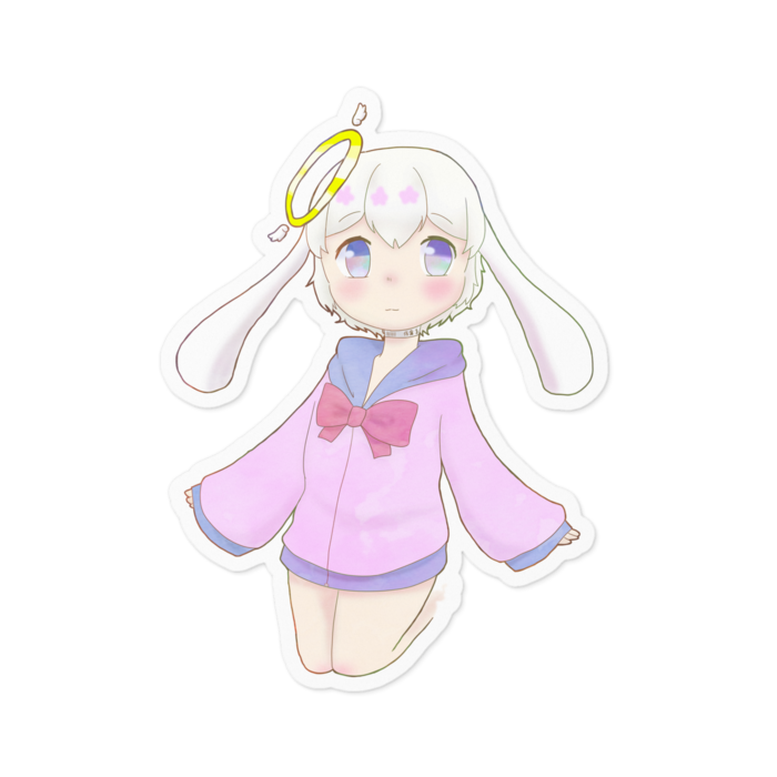 ふちが白色のステッカー - 100 x 100 (mm)