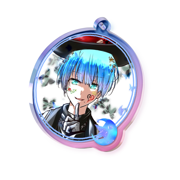 オーロラアクリルキーホルダー - 50 × 50mm