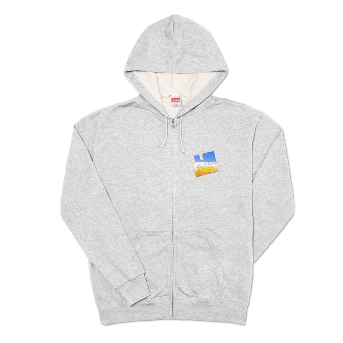 ジップパーカー 杢グレー- XL
