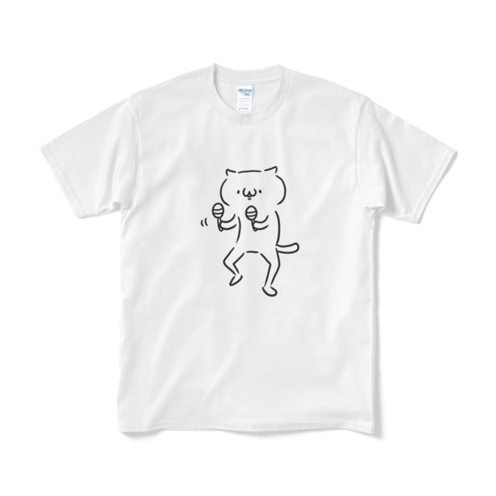 マラカスねこTシャツ（短納期） - M - ホワイト