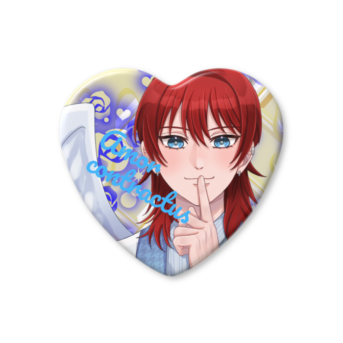 ハート缶バッジ - 57 × 52.5mm(1)