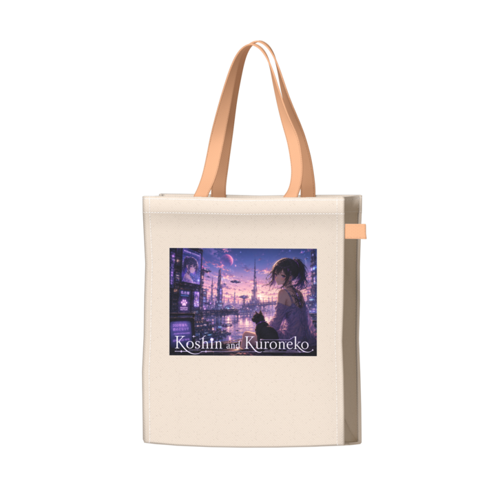 ツートンカラーバッグ - オレンジ - W34 × H41 × D14cm