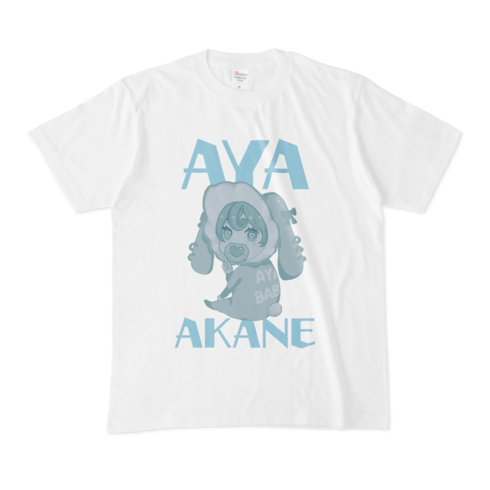 【あやばぶ🍼】パステルTシャツ（BLUE） - M - 白