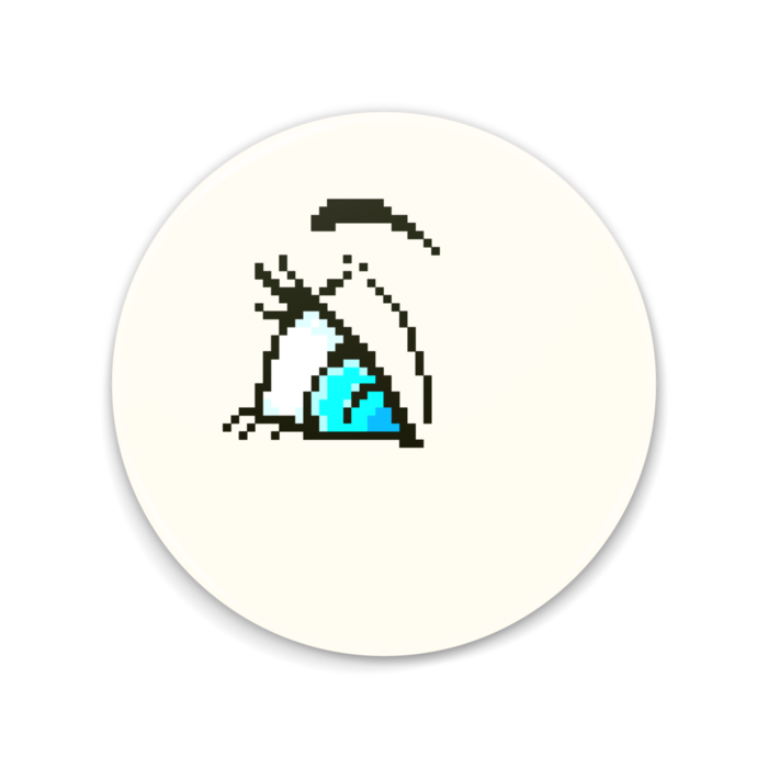 「流し目（水色）」　缶ミラー - 75mm