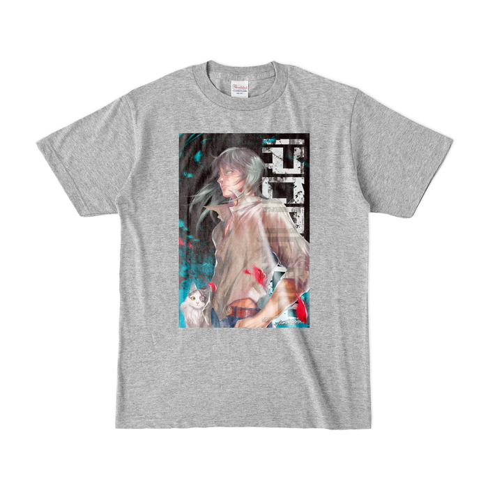 カラーTシャツ(濃色) - S - 杢グレー
