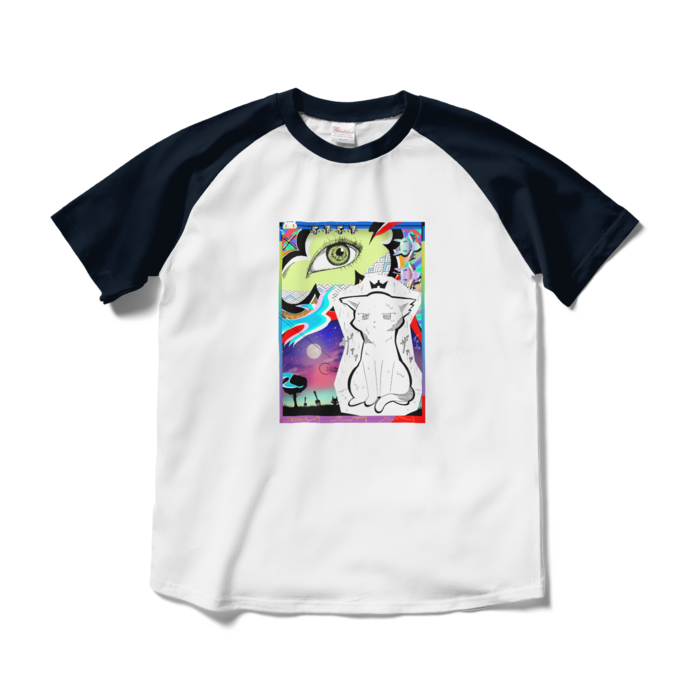 ラグランTシャツ - M - ホワイト×ネイビー