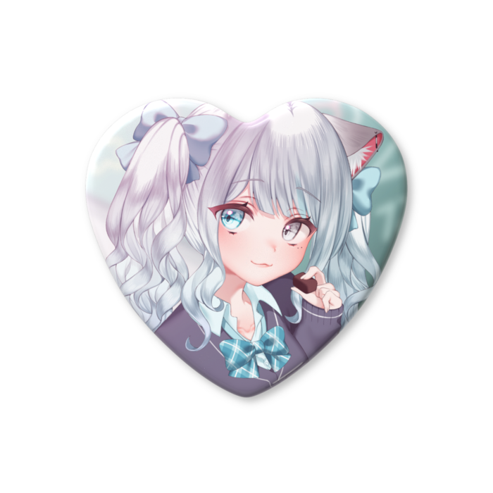 ハート缶バッジ - 57 × 52.5mm