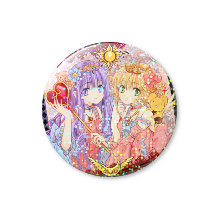 ホログラム缶バッジ - 44mm(さくらと知世ドレス姿)