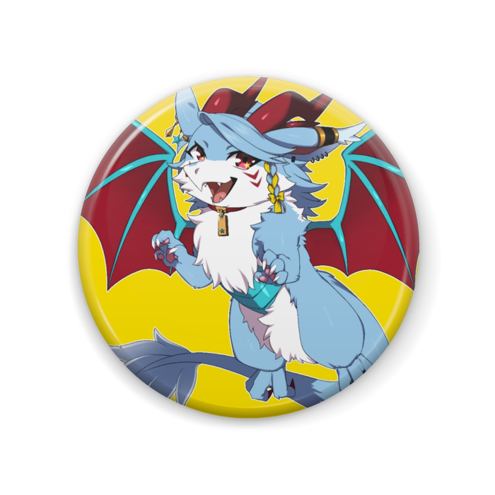 ドラゴン形体缶バッジ57mm