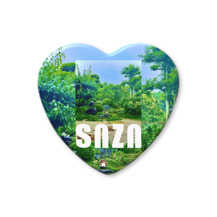 ハート缶バッジ - 52.5 × 57mm