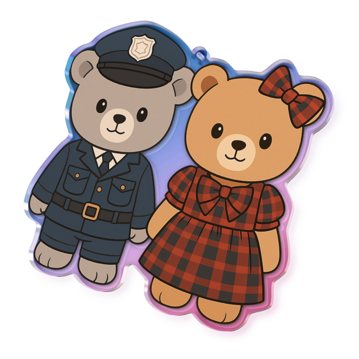 オーロラアクリルキーホルダー - 100 × 100mm