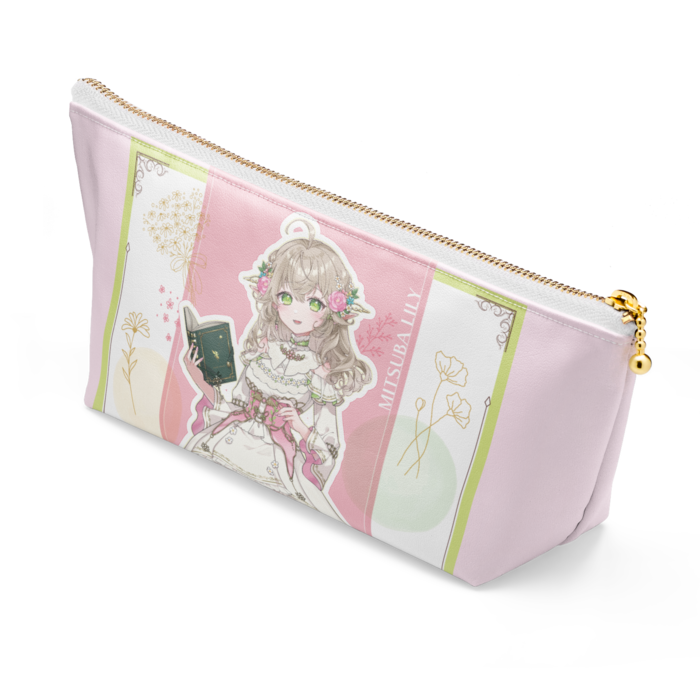 ポーチ - 長さ21.5cm / 高さ10cm - ホワイト(ピンク)