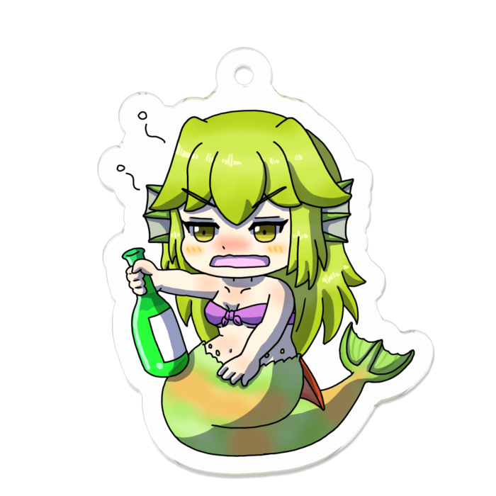 アクリルキーホルダー 線画縁取り- 50 x 50 (mm)