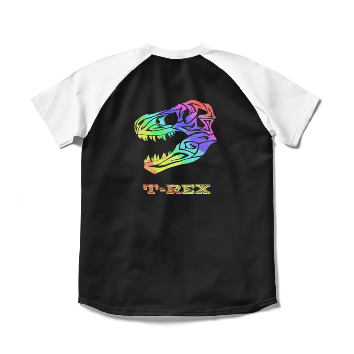 ラグランTシャツ - S - ブラック×ホワイト