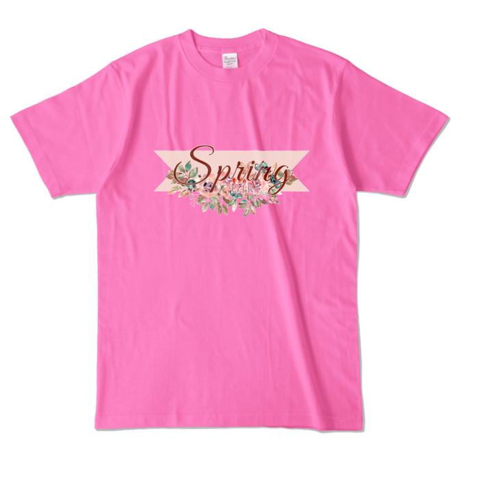 Color T-shirt - L - Pink (Dark) カラーTシャツ - L - ピンク (濃色)
