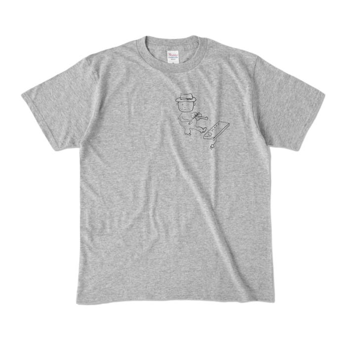 Tシャツ - M - 杢グレー (濃色)-キャラ小