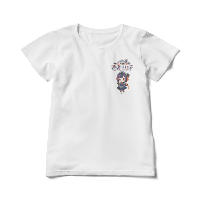 胸に小さく背中にドーン　レディースTシャツ - L - 白