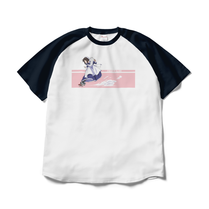 ラグランTシャツ - XL - ホワイト×ネイビー