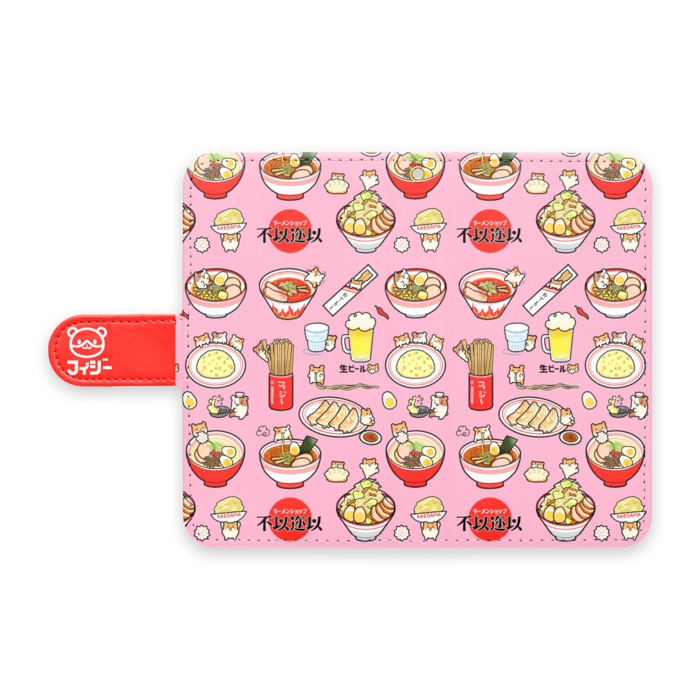 手帳型Androidケース - S - ストラップ穴 あり(ピンク)
