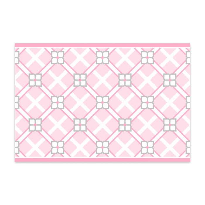 四枚花＆リボンのポストカード(ピンク系)