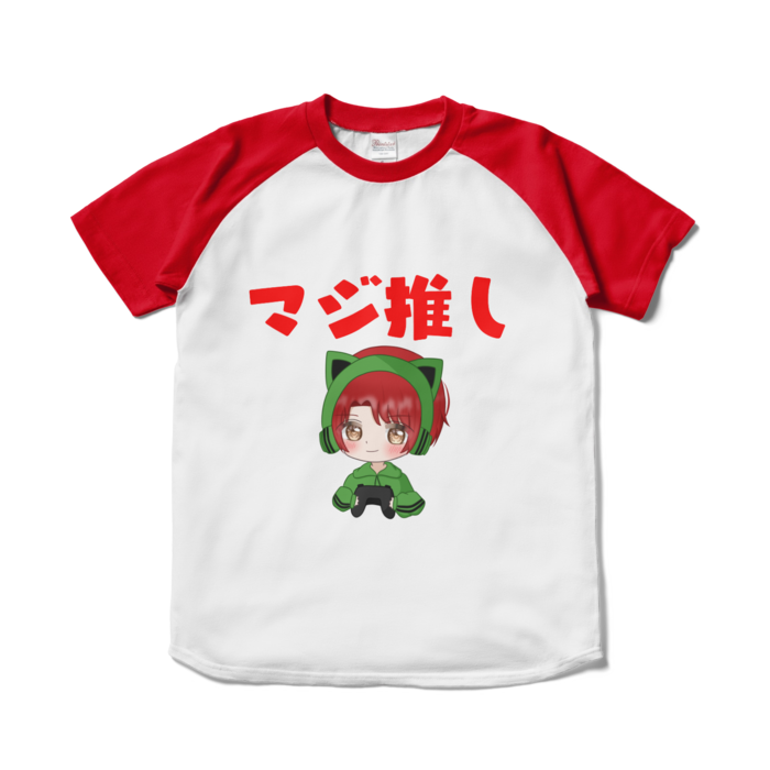 ラグランTシャツ - S - ホワイト×レッド