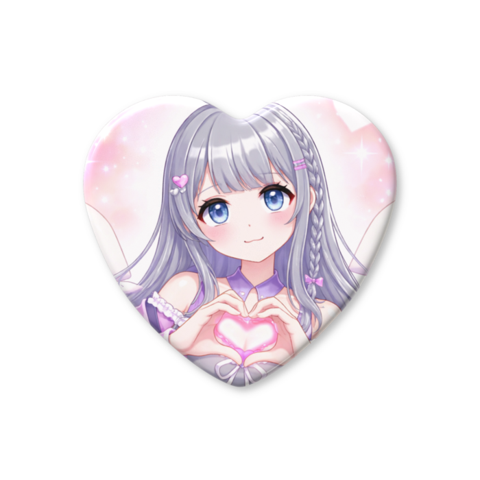 ハート缶バッジ - 57 × 52.5mm(1)